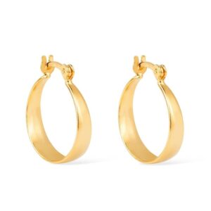 Brinco Dourado de Argola Média Lisa Chapada